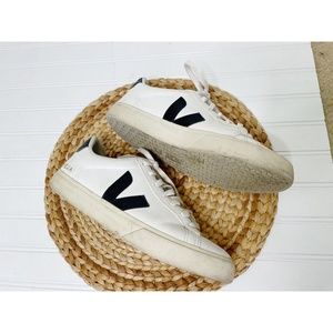 Veja Campo Low-Top Leather Sneakers Black White